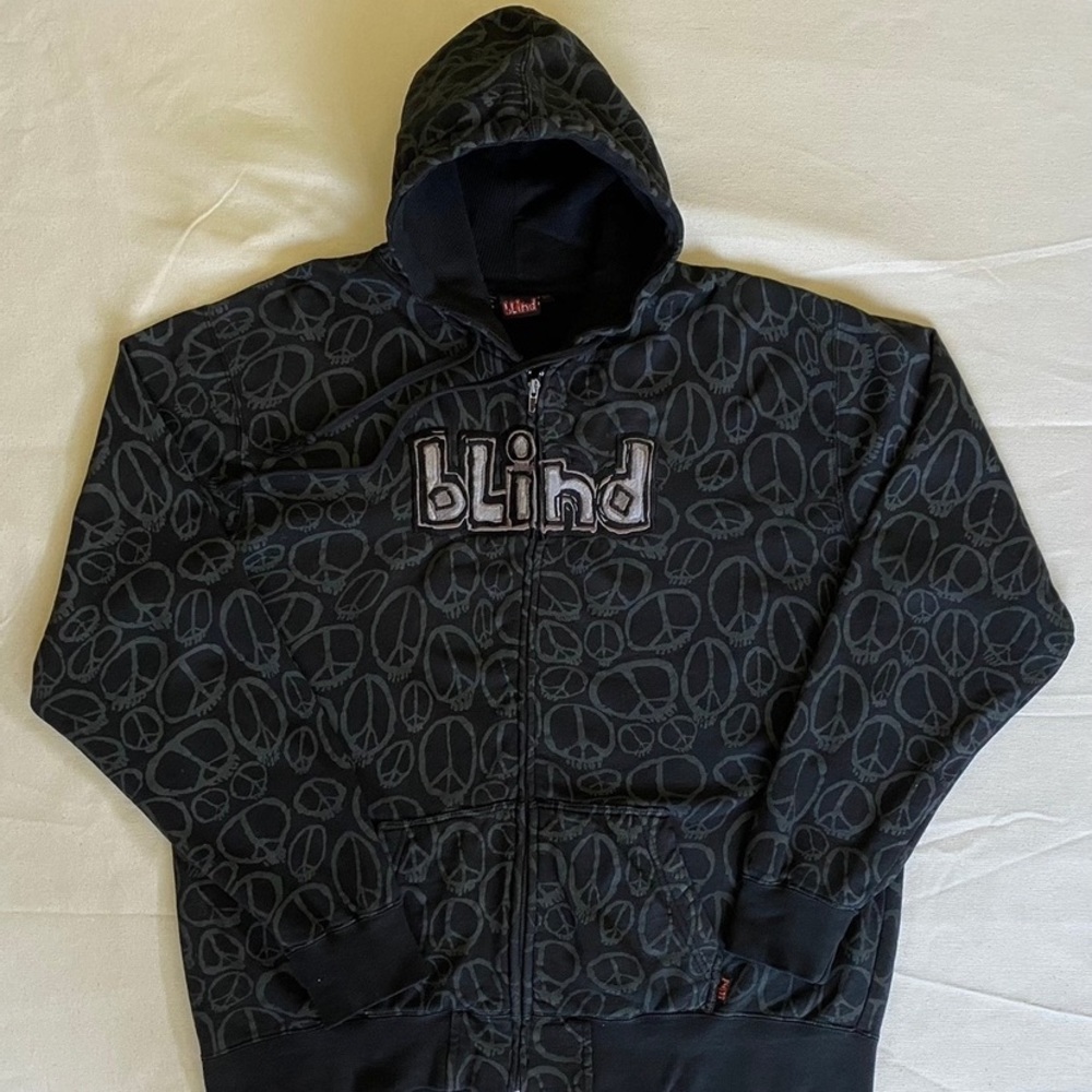 Vintage blind skateboards zip up hoodie